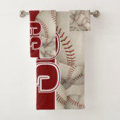 grungelige Baseballs Softballs Athleten und Teamna Badhandtuch Set (Insitu)