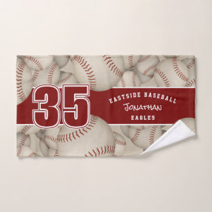 grungelige Baseballs Softballs Athleten und Teamna Badhandtuch Set