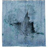 grungeliger Glitzer Denim Duschvorhang (Vorderseite)