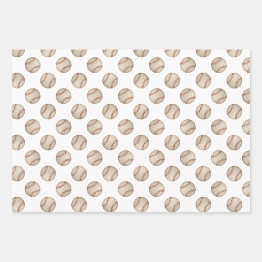 grungenhafte Baseballs Softballs, die das Set von Geschenkpapier Set (Vorderseite 3)