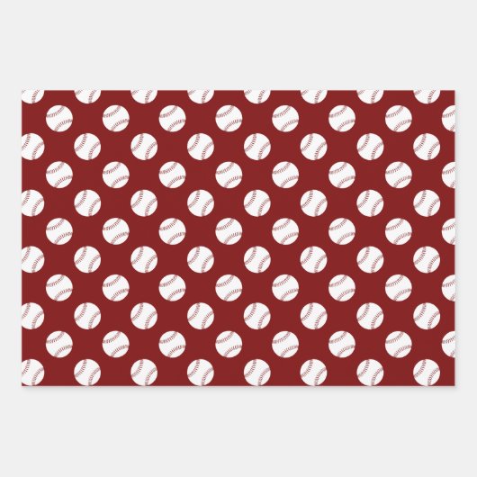 grungenhafte Baseballs Softballs, die das Set von  Geschenkpapier Set (Vorderseite 2)