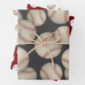 grungenhafte Baseballs Softballs, die das Set von Geschenkpapier Set (Beispiel)