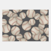 grungenhafte Baseballs Softballs, die das Set von Geschenkpapier Set (Vorderseite)