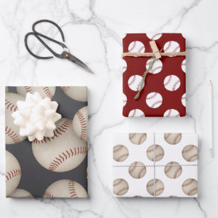 grungenhafte Baseballs Softballs, die das Set von  Geschenkpapier Set