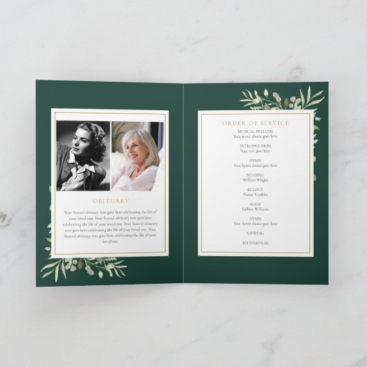 Grüngepflasterter Gedenkorden Programm (Innenseite)