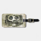 Grungephotograph-Fotografie Vintage Kamera Gepäckanhänger (Vorderseite horizontal)