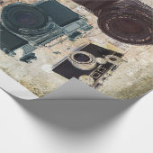 Grungephotograph-Fotografie Vintage Kamera Geschenkpapier (Ecke)