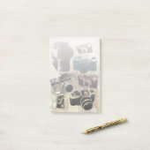 Grungephotograph-Fotografie Vintage Kamera Post-it Klebezettel (Auf Schreibtisch)