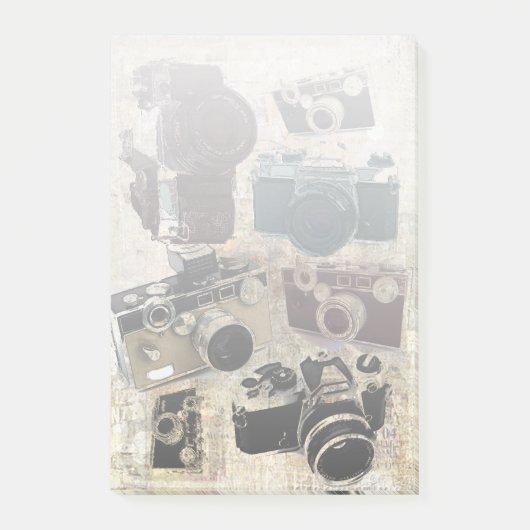 Grungephotograph-Fotografie Vintage Kamera Post-it Klebezettel (Vorderseite)