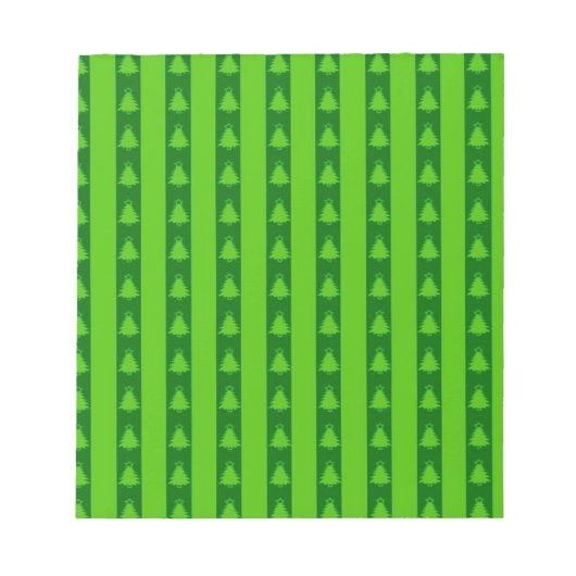 Grüngestricktes Weihnachtsbaummuster Notizblock (Vorderseite)