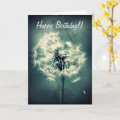 Grungey Dandelion Birthday Card Karte (Gelbe Blume)