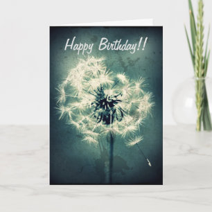 Grungey Dandelion Birthday Card Karte