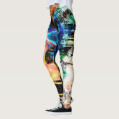 Grungey Farben-Spritzer-abstraktes Muster Leggings (Links)