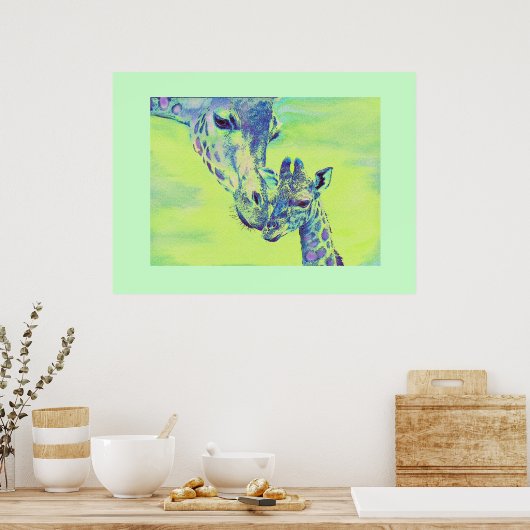 Grüngiraffen Poster (Küche)
