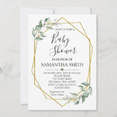 Grüngold Baby Dusche Minimalistisch Mama zu sein Einladung (Vorderseite)