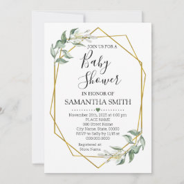 Grüngold Baby Dusche Minimalistisch Mama zu sein Einladung