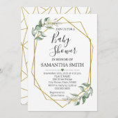 Grüngold Baby Dusche Minimalistisch Mama zu sein Einladung (Vorne/Hinten)