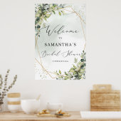 Grüngold Brautparty Begrüßungszeichen Poster (Küche)