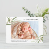 Grüngold - geschlechtsneutrale Geburtsankündigung (Stehend Vorderseite)