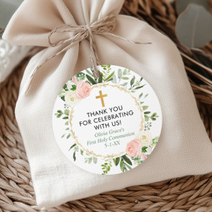 Grüngold Rosa elegante erste Kommunion Taufe Geschenkanhänger