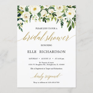 Grüngold Rose Brautparty Einladung