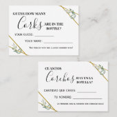 Grüngold Wie viele Korken zweisprachige Spielkarte Platzkarte (Vorne/Hinten)