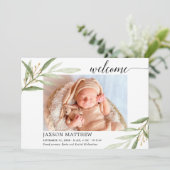 Grüngold Willkommensankündigung der Geburt (Stehend Vorderseite)