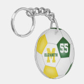 Grüngoldgelbe Mannschaftsfarben Fußball-Taschentas Schlüsselanhänger (Vorderseite links)