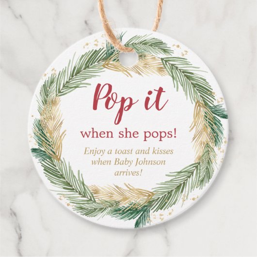 Grüngoldkranz Pop, wenn sie Pop Geschenkanhänger (Vorderseite)
