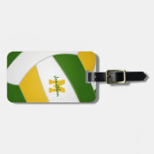 Grüngoldmannschaft - mit Monogramm Volleyball Gepäckanhänger (Vorderseite horizontal)