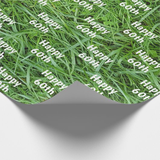 Grüngras 60. Geburtstagsgras Geschenkpapier (Ecke)