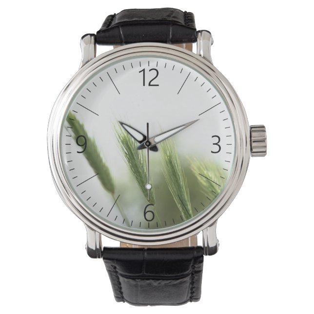 Grüngras Armbanduhr (Vorderseite)