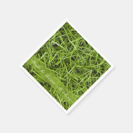 Grüngras-Backyard-Hochzeit Serviette (Ecke)