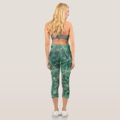 Grüngras Blätter Blume Pflanze Natur Capri Leggings (Rückseite)