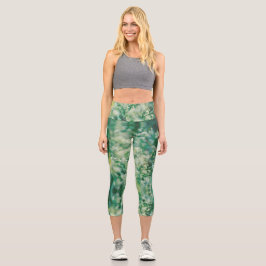 Grüngras Blätter Blume Pflanze Natur Capri Leggings