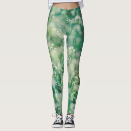 Grüngras Blätter Blume Pflanze Natur Leggings