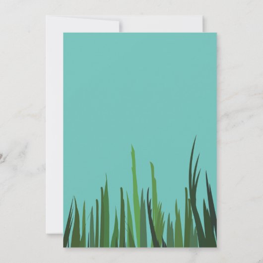 Grüngras-Botanische Hochzeit Einladung (Rückseite)