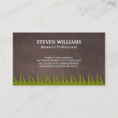 Grüngras | Brauner Hintergrund Visitenkarte (Rückseite)