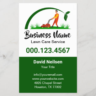 Grüngras, einfache Rasenpflege und Landschaften Flyer