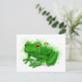 Grüngras-Frosch-Kunst Postkarte (Stehend Vorderseite)