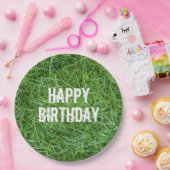 Grüngras Geburtstag Pappteller (Party)