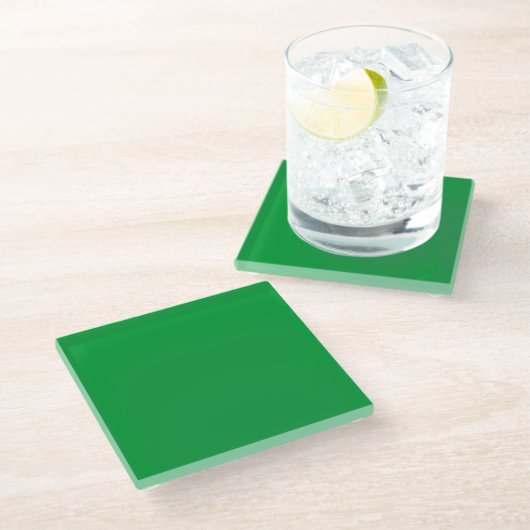 Grüngras Glasuntersetzer (Schrägansicht)