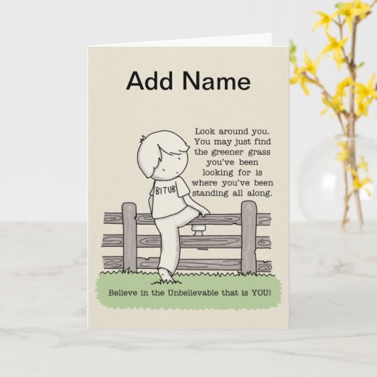 Grüngras Karte (Gelbe Blume)