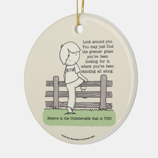 Grüngras Keramik Ornament (Links)