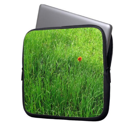 Grüngras Laptopschutzhülle (Vorderseite Links)