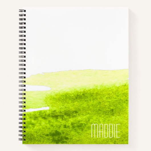 Grüngras Limone Wasserfarbe minimal Notizblock (Vorderseite)