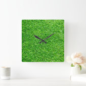 Grüngras Quadratische Wanduhr (Zuhause)