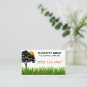 Grüngras Sonnenuntergang Baum Landschaften Visitenkarte (Stehend Vorderseite)