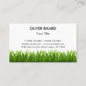 Grüngras Sonnenuntergang Baum Landschaften Visitenkarte (Rückseite)