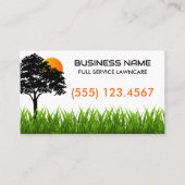 Grüngras Sonnenuntergang Baum Landschaften Visitenkarte (Vorderseite)